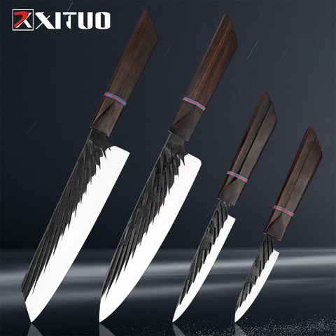 XITUO-cuchillo de Chef 440C de acero forjado a mano, japonés, afilado, cuchillo de carnicero, Kiritsuke, Santoku, utilidad, herramientas de cocina, nuevo ► Foto 1/6