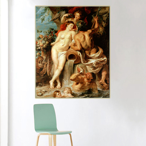 Citon Peter Paul Rubens 《 la unión de la tierra y el agua 》 lienzo pintura al óleo obra de arte imagen para decoración de pared decoración Interior del hogar ► Foto 1/5