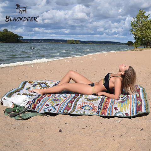 Alfombra de Camping BLACKDEER para estilo étnico familiar impresa gruesa impermeable Picnic playa Mat juego infantil primavera lavable a máquina ► Foto 1/6