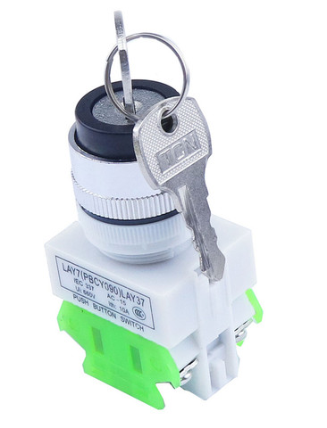 LAY37 AC 380V 10A DPST 2 posiciones 3 posiciones Selector interruptor de bloqueo de Llave 2no LAY7 ► Foto 1/5