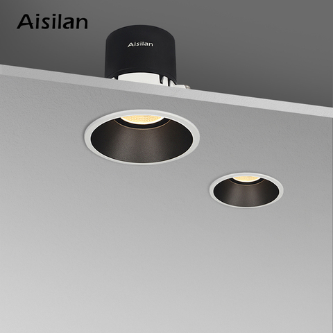 Aisilan-foco LED empotrable con borde estrecho para sala de estar, foco de 7,5 CM, Agujero Abierto, luz descendente minimalista para dormitorio ► Foto 1/5