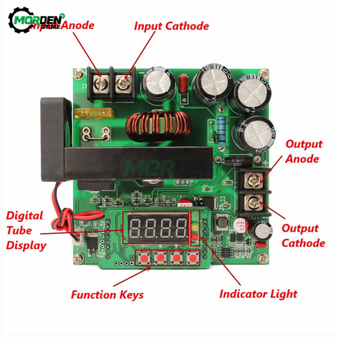 BST900W-Convertidor de refuerzo de CC de 8-60V a 10-120V, fuente de alimentación de alta precisión con Control LED, módulo regulador de transformador de voltaje DIY ► Foto 1/6