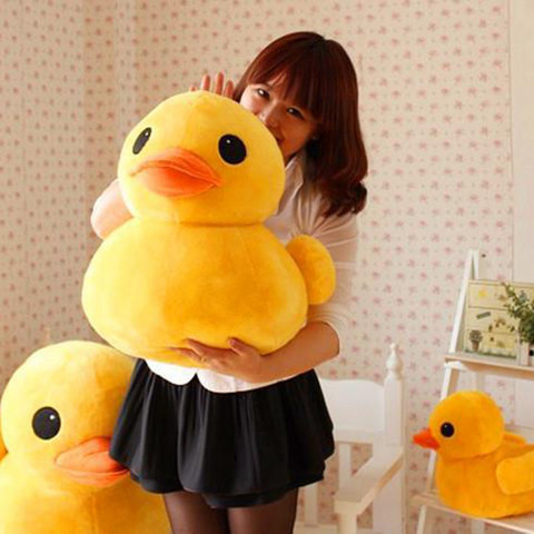 Pato de felpa amarillo gigante para niños, animales de peluche, muñeco suave de patos simulados, regalo de Navidad, pato relleno, venta al por mayor ► Foto 1/6