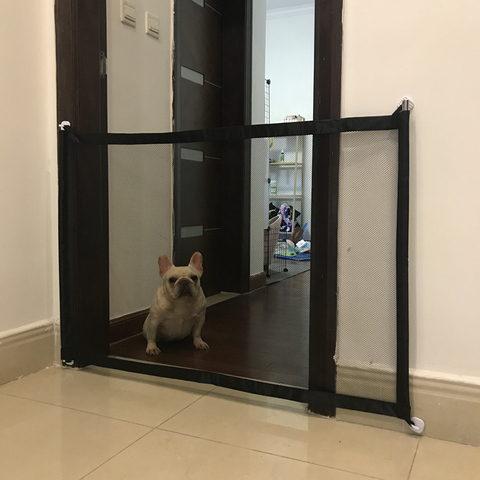 Barrera de seguridad plegable para mascotas, puerta mágica para perros, protección de separación para interiores y exteriores, recinto de protección para mascotas ► Foto 1/1