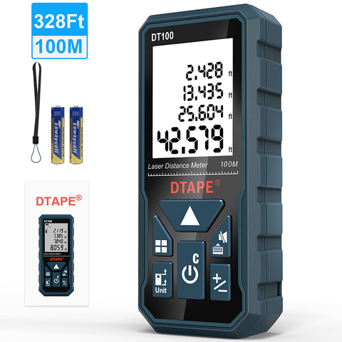 DTAPE-Medidor de distancia láser, telémetro de 50M y 100M, dispositivo de medida de construcción, herramientas de prueba ► Foto 1/6