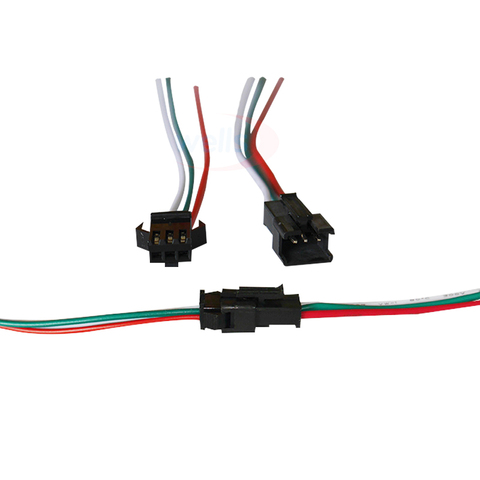 Conector macho/hembra SM JST de 3 pines, 10cm, 10/50 RGB, WS2812B,WS2811, WS2812, tira de luz LED, 5050 pares ► Foto 1/2