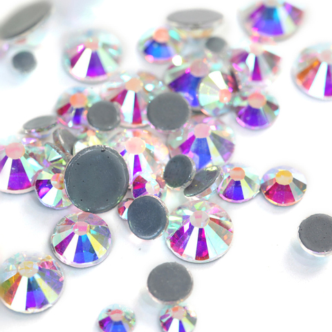 Diamantes de imitación de fijación en caliente, vidrio AB de cristal, muchos tamaños, SS16 SS20, Diamante de Strass de hierro B3318, 1440 Uds. ► Foto 1/6