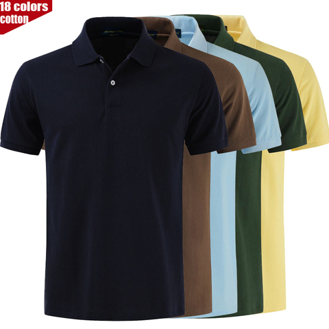 Camiseta de manga corta ajustada para hombre, camisa informal de algodón con cuello vuelto, Polo de Golf, nueva moda, calidad superior, XS-4XL, 2022 ► Foto 1/6