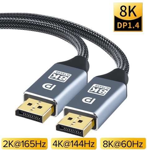 DisplayPort-Cable DP 1,4 a DP, adaptador de puerto de pantalla para vídeo, PC, portátil, TV, DP 144, 165Hz, 1,4Hz, 1,2 ► Foto 1/6