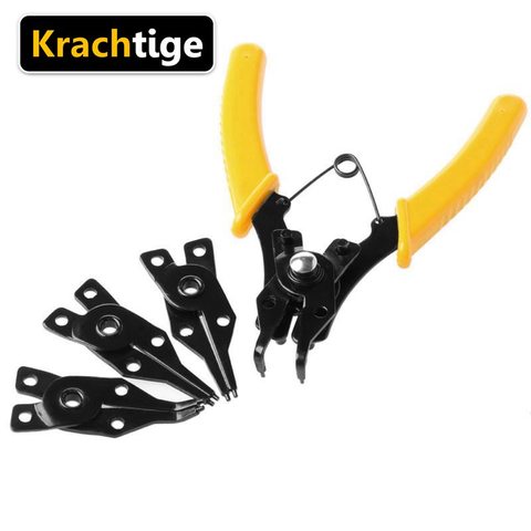 Krachtige-Juego de alicates de Circlip 4 en 1, combinación de anillos a presión, Clip de retención, alicates de joyería, herramienta para quitar anillos externos internos ► Foto 1/6