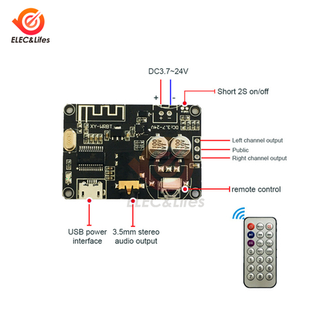 Placa decodificadora sin pérdidas USB, Bluetooth 5,0, MP3, receptor de Audio estéreo, control remoto inalámbrico, módulo de reproductor de música ► Foto 1/3