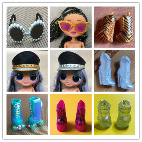 L O L ¡Sorpresa! OMG-gafas para muñeca originales, zapatos, sombreros, botas, ropa, adornos, muñeca, repuesto, blanco, Beige, marrón, Manos negras ► Foto 1/6