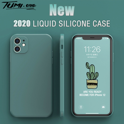 Funda de silicona blanda Original para iPhone, funda protectora de cámara a prueba de golpes para iPhone 11 Pro XR XS Max X 6 6S 7 8 Plus SE 2022 ► Foto 1/6