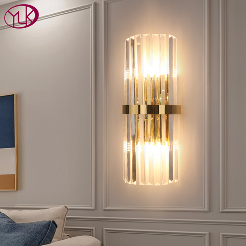 Lámpara LED moderna para decoración de pared, candelabro de cristal dorado para dormitorio, pasillo, envío rápido a través de DHL/FedEx ► Foto 1/6