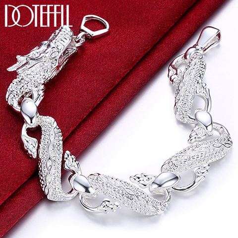 DOTEFFIL-pulsera de plata de ley 925 para hombre y mujer, brazalete de dragón, joyería fina para fiesta, regalo de Navidad ► Foto 1/6