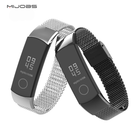 Honor band 4-Correa para Huawei Honor Band 4, correa de metal y acero para relojes inteligentes, accesorios para relojes milaneses, correa de repuesto para band 5 ► Foto 1/6