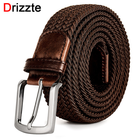 Drizzte de talla grande 130 150 160 170 180 190cm cinturón elástico tejido trenzado marrón para hombre grande y alto de alta calidad ► Foto 1/6