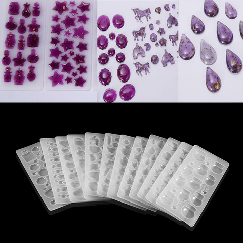 Moldes de silicona con forma de burbuja para hacer joyería, Moldes de resina epoxi colgante DIY, flor seca, 12 estilos ► Foto 1/6