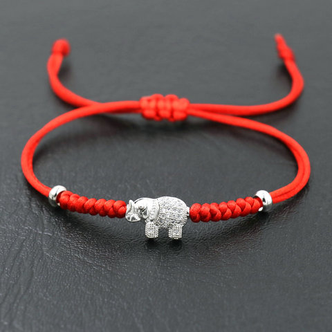 Pulsera de cobre con dije de rinoceronte para mujer, pulseras de hilo de cuerda roja, joyería para bebés y niños ► Foto 1/6