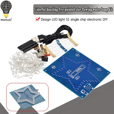 Kit electrónico DIY de estrella de cinco puntas, módulo LED RGB de brillo colorido, luz de agua 51, microordenador de un solo Chip para Arduino ► Foto 1/1