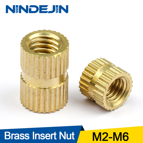 NINDEJIN 10-50 Uds tuerca de inserción de bronce m2 m2.5 m3 m4 m5 m6 moleteada y roscada de tuerca de inserción para 3D imprimir ► Foto 1/6