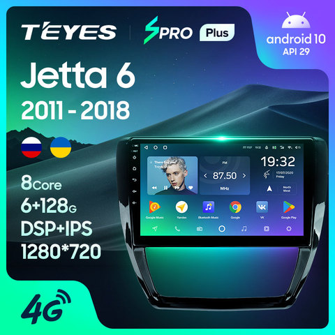 TEYES SPRO Plus-Radio Multimedia con GPS para coche, Radio con reproductor de vídeo, navegador, Android 10, No 2din, dvd, para Volkswagen Jetta 6 2009-2016 ► Foto 1/6