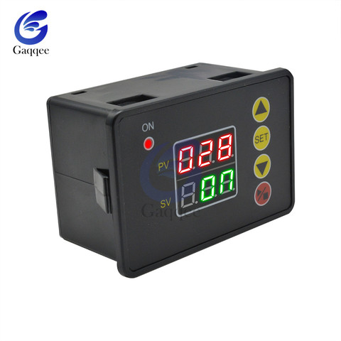 DC 12V 24V AC 110V 220V T2310 Digital controlador de tiempo Módulo de relé temporizador de doble LED pantalla momento interruptor de relé ► Foto 1/6