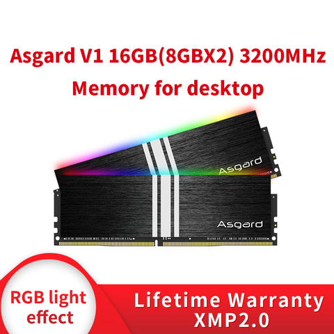 Asgard V1 Caballero Negro Series 16gb PC Memoria RAM de Memoria de computadora de escritorio de DDR4 PC4 8g 16g 3200mHZ 3600Mhz DIMM RGB ► Foto 1/5
