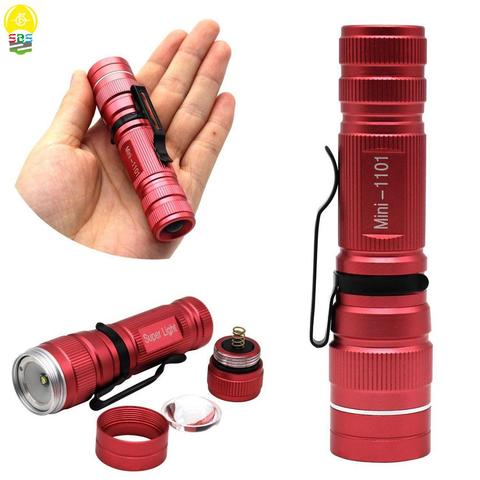 Mini linterna LED potente Q5, luz Led portátil con zoom, luz roja pequeña, para caza alta con batería AA ► Foto 1/6