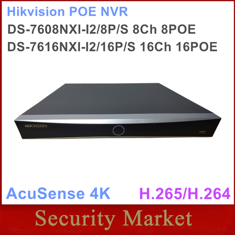 Original en inglés de Hikvision DS-7608NXI-I2/8 P/S DS-7616NXI-I2/16 P/S 8/16-ch 1U 8/16 POE AcuSense 4K NVR ► Foto 1/2