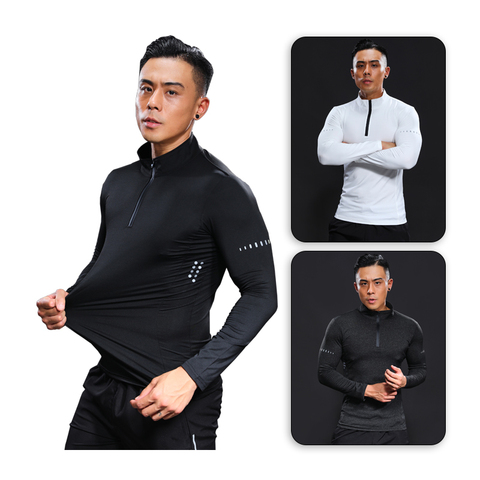 Camiseta de manga larga de culturismo para hombre, camiseta de compresión para correr, secado rápido, baloncesto, deporte de fútbol, Top de marca para gimnasio ► Foto 1/6