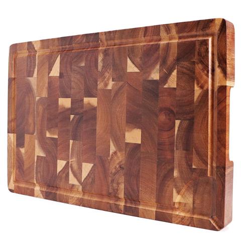 Tabla para cortar grande EXTRA, bloque de carnicero de grano de extremo rectangular, tablas de cortar de cocina, madera de Acacia, 18x12x1,4 pulgadas ► Foto 1/6