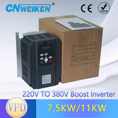 Inversor VFD11kw V/F 220V, convertidor de frecuencia de salida de 380V, entrada monofásica, 3 fases ► Foto 1/6