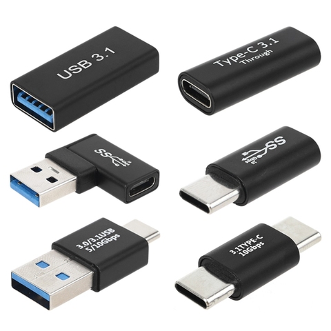 Adaptador Universal tipo C a USB 3,0, macho hembra, USB OTG C a tipo C, conector convertidor de datos de carga hembra ► Foto 1/6
