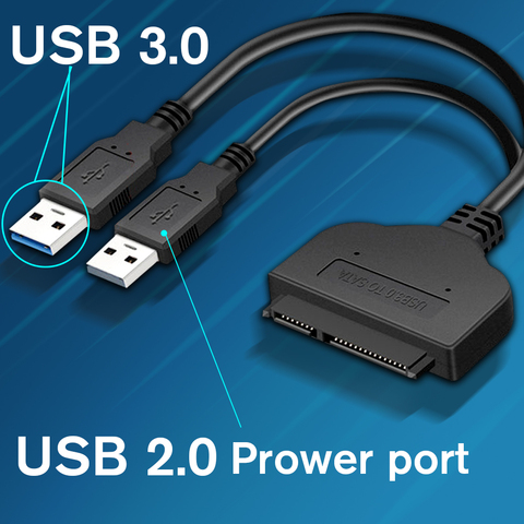 Adaptador de controlador duro Sata a USB 3,0/2,0, compatible con disco duro externo SSD HDD de 2,5 pulgadas, Cable Sata III de 22 Pines, Cable USB Sata ► Foto 1/6