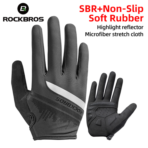 ROCKBROS bicicleta guantes de los hombres de primavera y otoño bicicleta guantes de ciclismo deportes a prueba de golpes a prueba transpirable MTB guantes para bicicleta de montaña de la motocicleta ► Foto 1/6