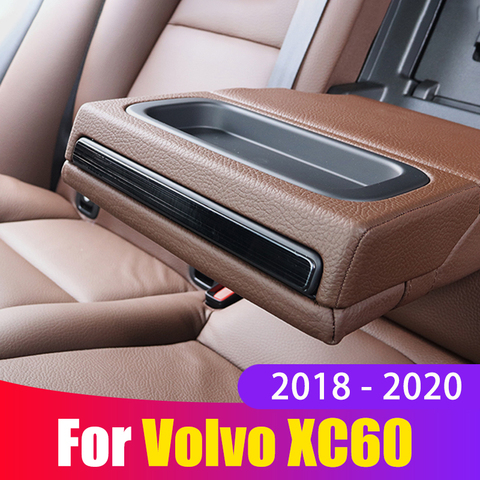 Para Volvo XC60 2022, 2022, 2022, Interior de acero inoxidable molduras asiento trasero reposabrazos Panel para posavasos Trim accesorios de la cubierta ► Foto 1/6