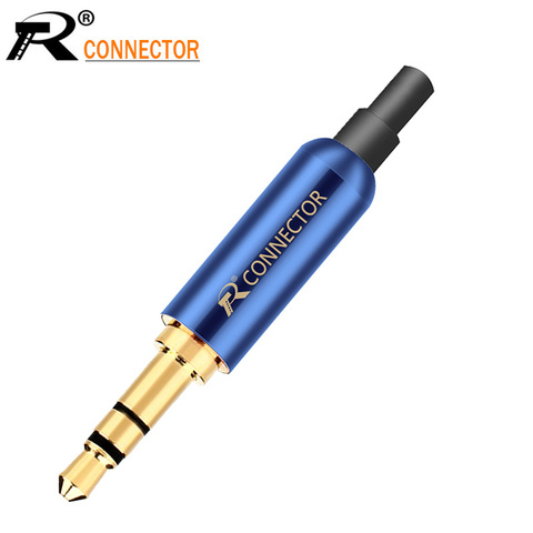 4 piezas Jack 3,5mm R conector 3 Polo estéreo chapado en oro 3,5mm jack DIY auricular adaptador con cola enchufe cable estable ► Foto 1/6