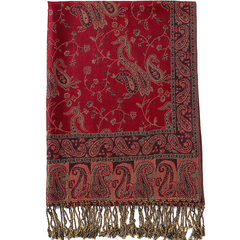Bufanda de seda de Pashmina con patrón floral, chal Reversible, cómoda, Vintage, con flecos, 70x180cm, 200g ► Foto 1/6