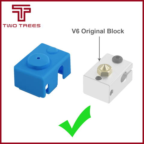 Funda de silicona para bloque de calefacción E3D V6, piezas de impresora 3D, funda de silicona para bloque de aluminio, cubierta de protección de alta temperatura azul ► Foto 1/6