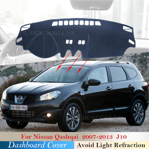 Cubierta protectora para salpicadero de coche, alfombrilla para Nissan Qashqai J10 2007 ~ 2013, Accesorios para Tablero de automóvil, Alfombra de sombrilla Anti-UV 2010 2012 ► Foto 1/6