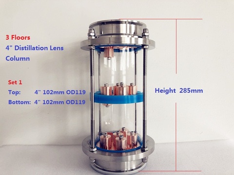 Columna de lente de destilación de 3 pisos, de 4 