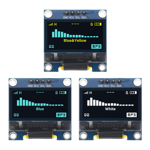 Módulo de pantalla OLED 128X64 de 0,96 pulgadas Blanco/azul/amarillo de 0,96 pulgadas OLED de 4 pines, módulo de pantalla OLED de 0,96 