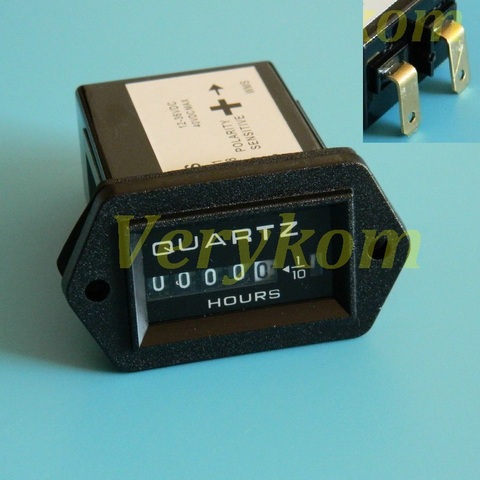 Contador de horas de motor diésel para excavadora Industrial, contador de hora Rectangular, temporizador, CC de 12V, 24V, CA de 220V ► Foto 1/6