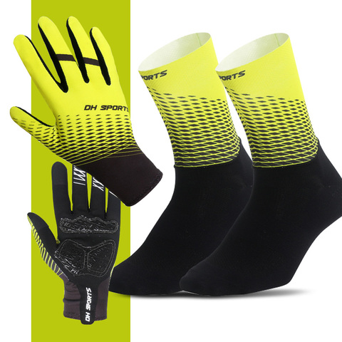 Guantes de Ciclismo de dedo completo para hombre y mujer, antideslizantes, juego de calcetines, 1 par ► Foto 1/6