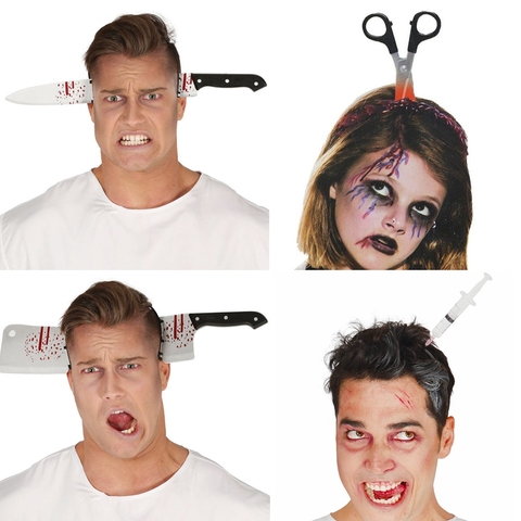 Diadema de Horror para decoración de Halloween, cuchillo escalofriante, accesorios para fiesta de Halloween, suministros para eventos y fiestas ► Foto 1/6