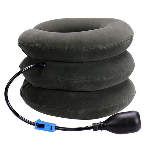 Inflable de aire de compresor de cuello tracción Cervical cuello masaje almohada dolor alivio viajes coche funda de cojín ► Foto 1/6