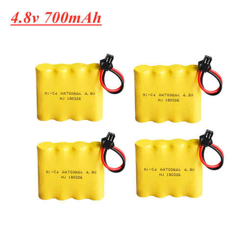 Paquete de batería recargable AA ni-cd de 4,8 V y 700mAh para juguetes de Control remoto, coche eléctrico Nicd, enchufe de SM-2P de batería de 4,8 V ► Foto 1/2