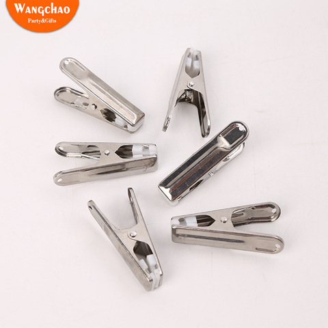 Clips de acero inoxidable multiusos para ropa interior, ganchos para ropa, abrazaderas para ropa, sellado para el hogar, 10 Uds. ► Foto 1/5