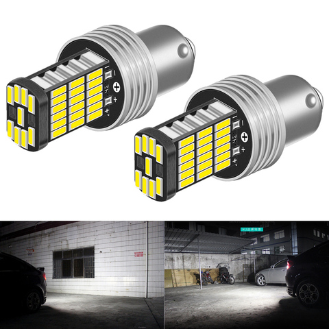 Bombillas LED para coche, luz de freno intermitente trasero, R5W 1156, 12V CC, DRL, para Skoda, 2 uds., P21W 4014 BA15S ► Foto 1/6